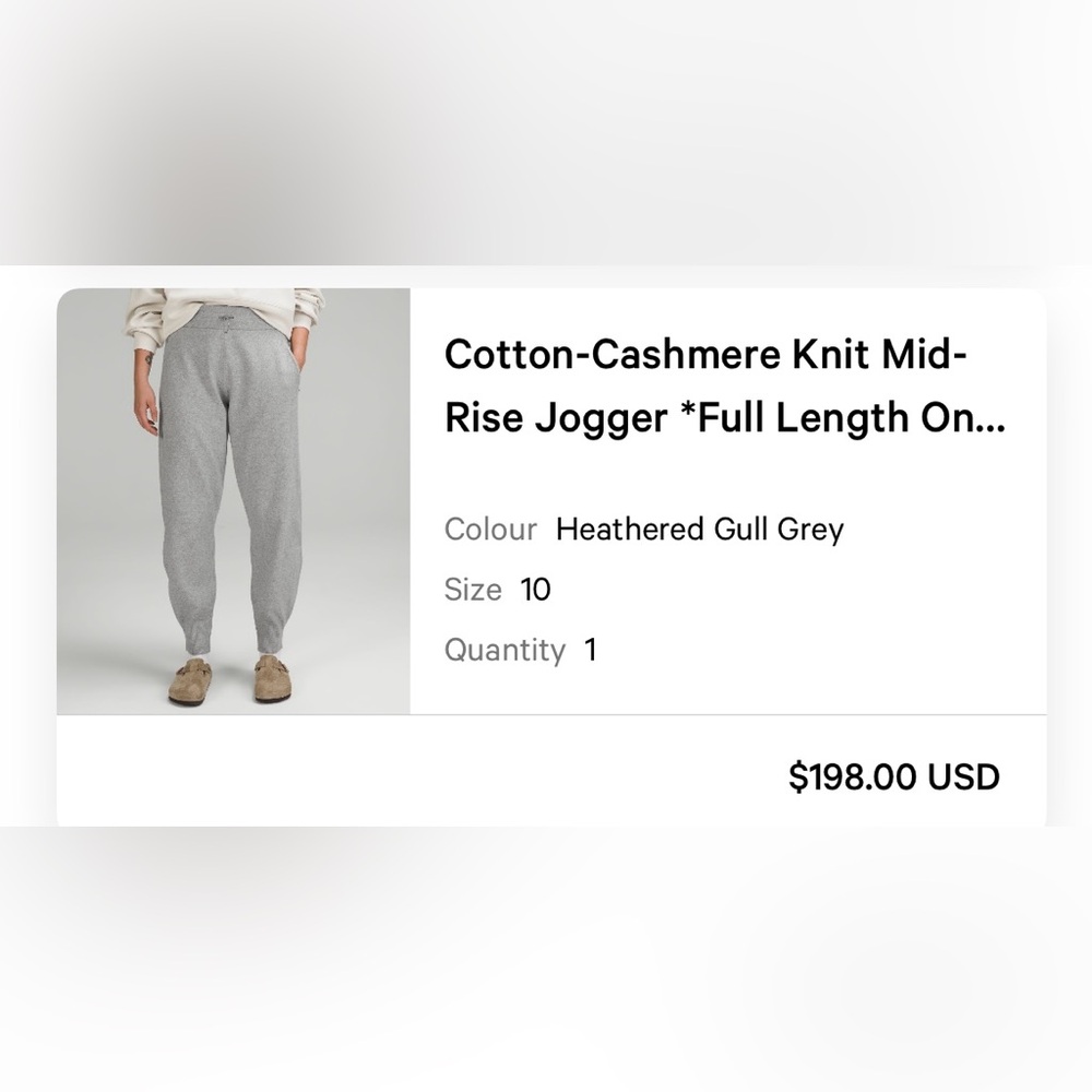 Lululemon cashmere joggers size 10